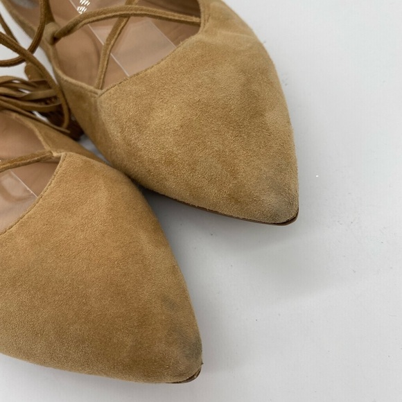 Sigerson Morrison Gladiator Lace Up Suede Point Toe Flats Brown Womens Size 7 B - Picture 7 of 13